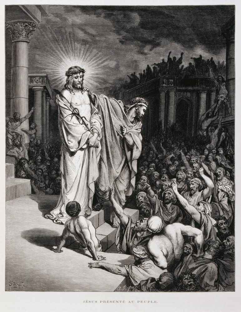 Jesus Presented to the People During His Trial, Illustration from the Dore Bible by Gustave Dore