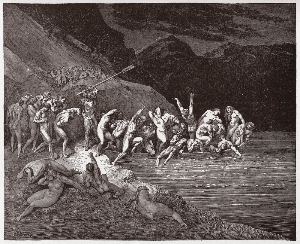 The Divine Comedy, Inferno, Canto 3: The doomed souls embarking to