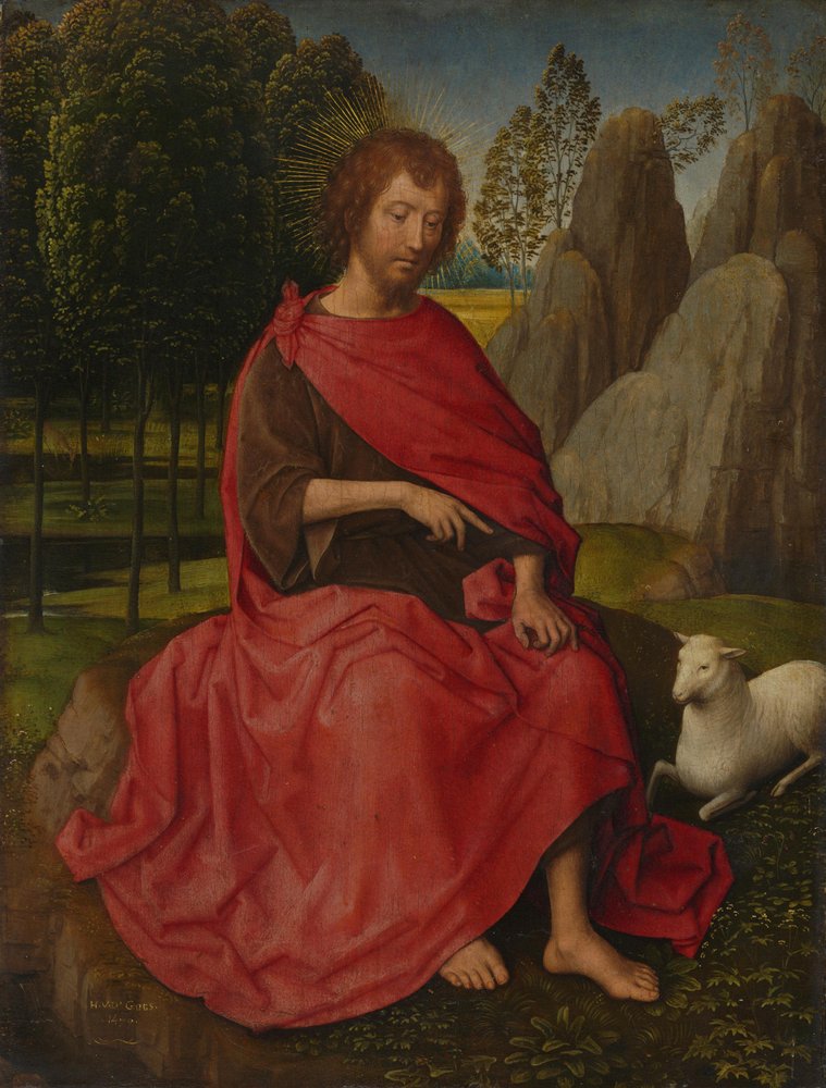 Saint John the Baptist (reverse: skull) by Hans Memling