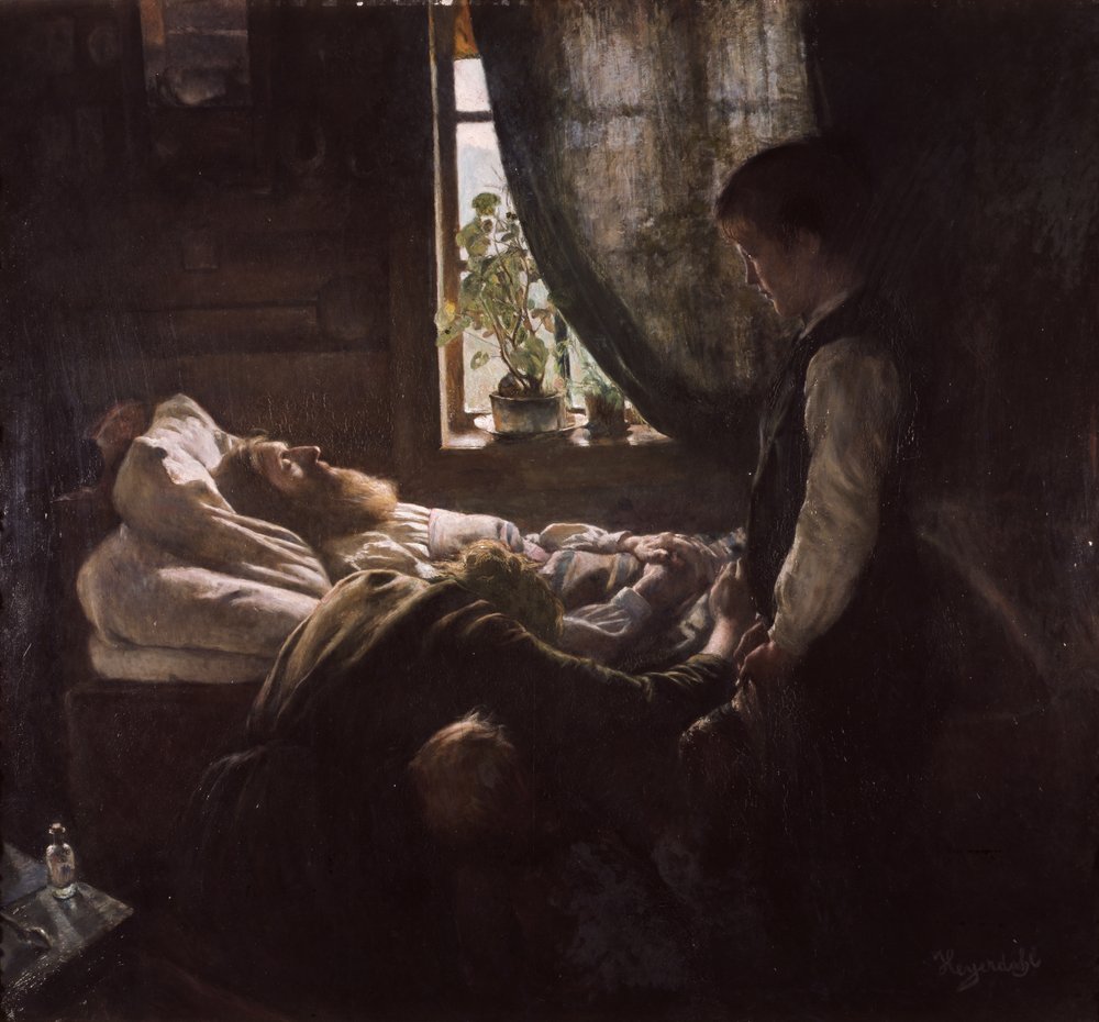 The Worker's Deathbed by Hans Olaf Heyerdahl