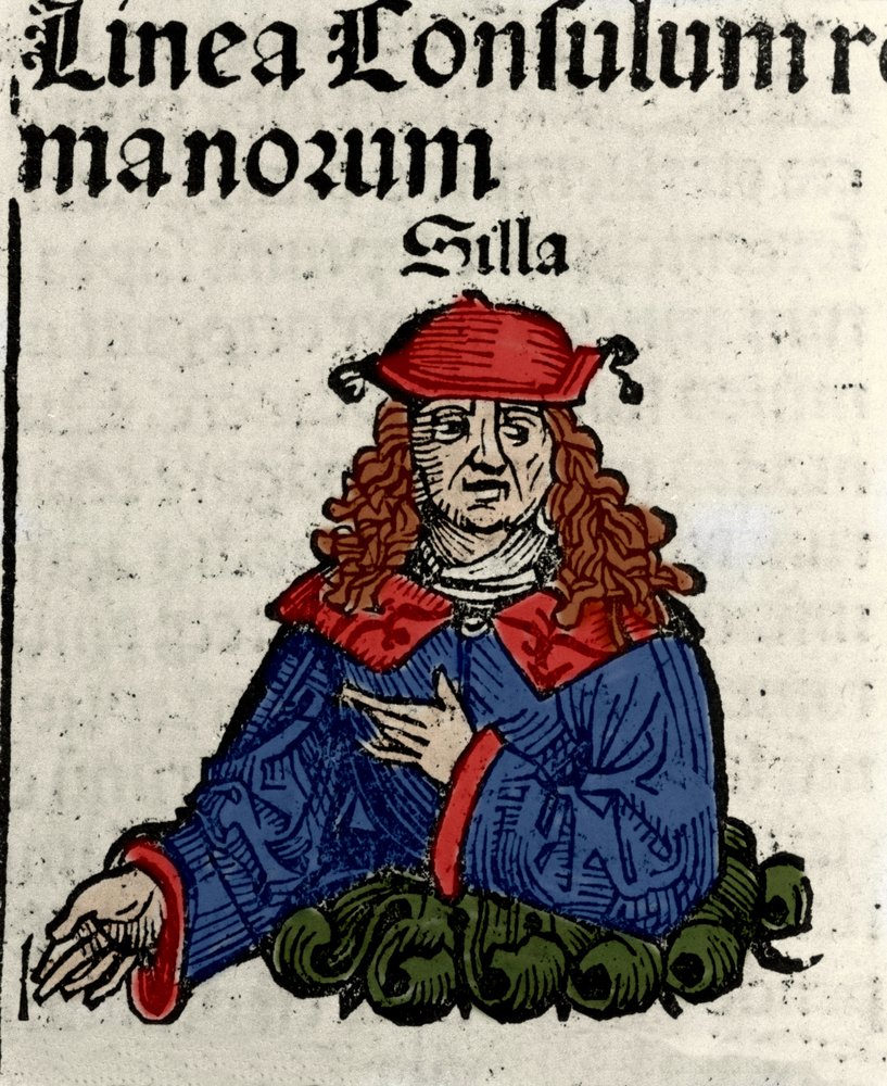 Representation of the Roman Politician Lucius Cornelius Sulla (138-68 BC) by Hartmann Schedel