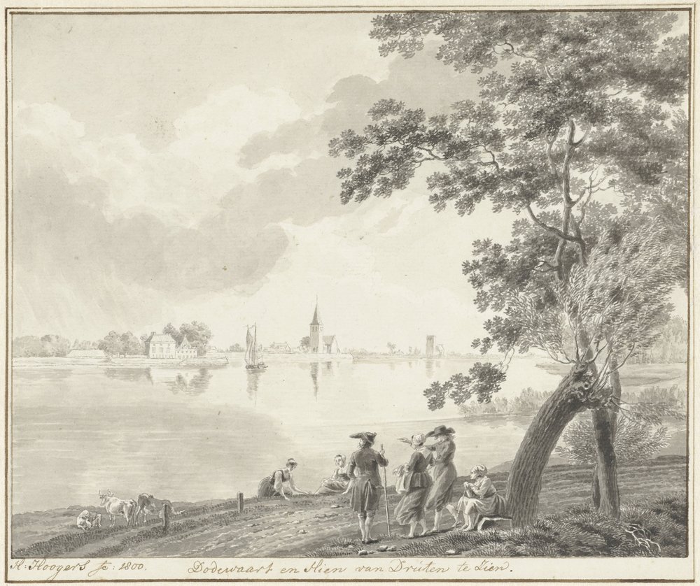 View of Dodewaard and Hien by Hendrik Hoogers