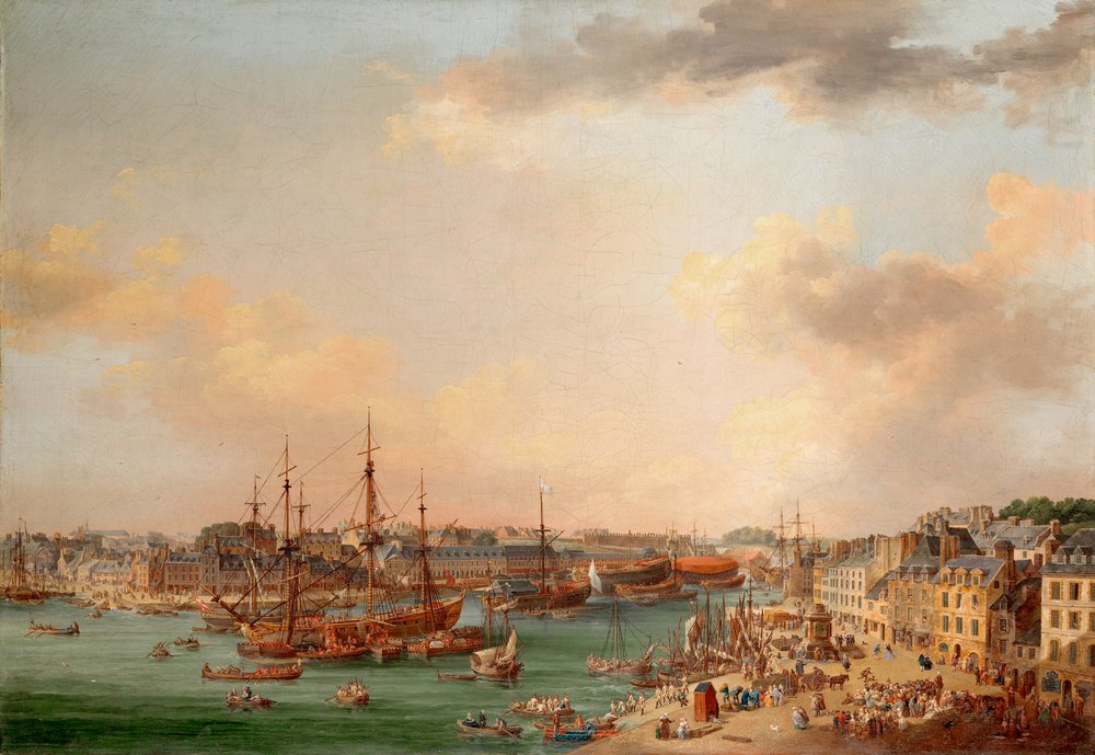 The Outer Harbor of Brest by Henri-Joseph Van Blarenberghe