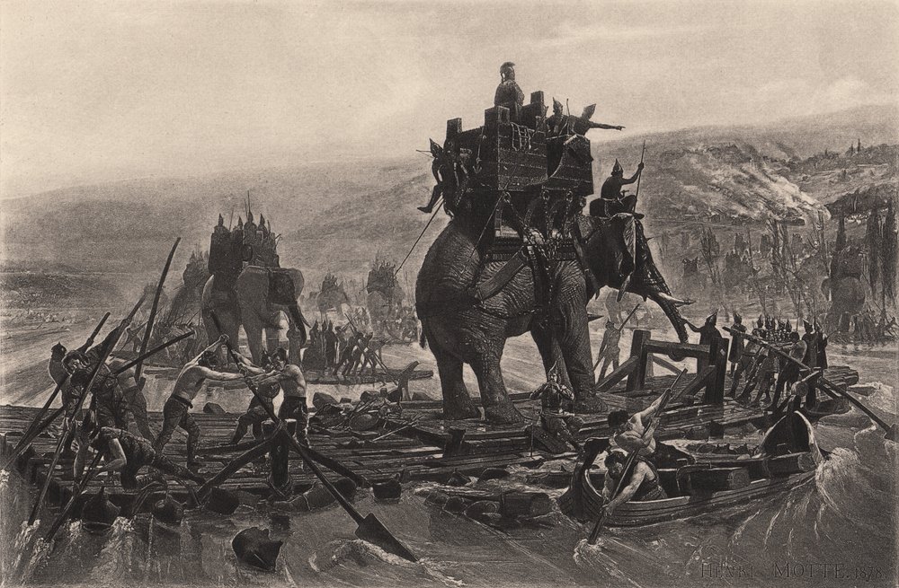 Hannibal Barca crossing the Rhône by Henri-Paul Motte
