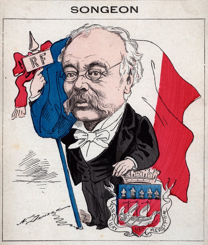 Portrait of Jacques Songeon, Former President of the Municipal Council of Paris - Caricature by Henri Demare in 