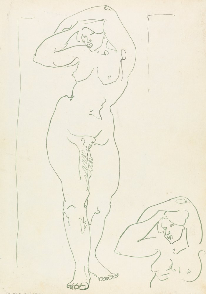 Two Studies of a Female Figure by Henri Gaudier-Brzeska