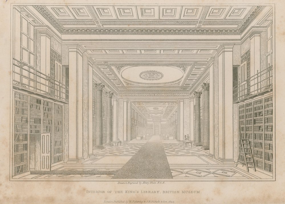 Interior of the King's Library, British Museum by Henry Shaw