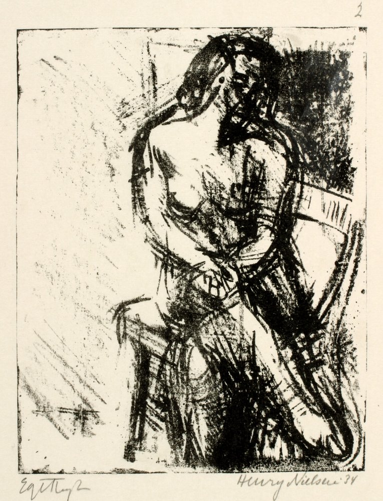 Seated Female Model by Henry Nielsen