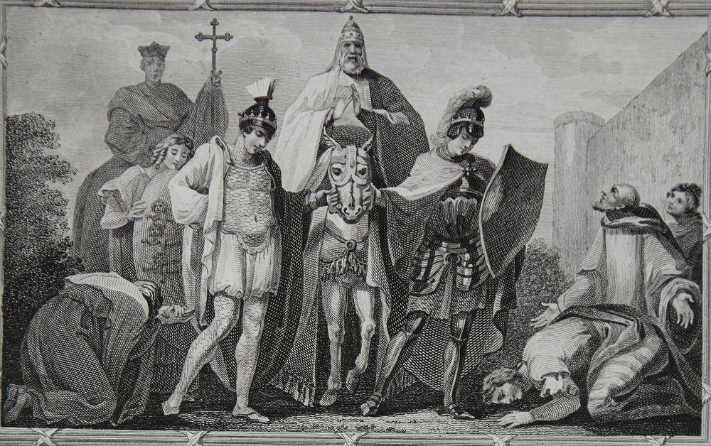Henry and Lewis conducting the Pope to the castle of Torci, engraved by ...