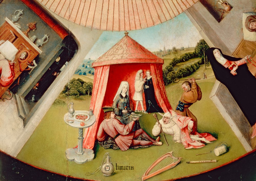 Luxury, Detail from The Table of the Seven Deadly Sins and the Four ...