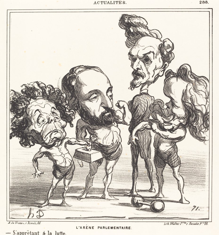 The Parliamentary Arena by Honoré Daumier