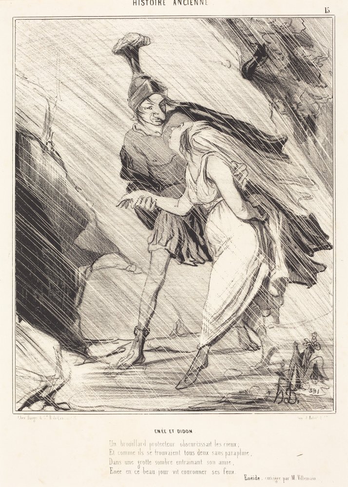 Aeneas and Dido by Honoré Daumier