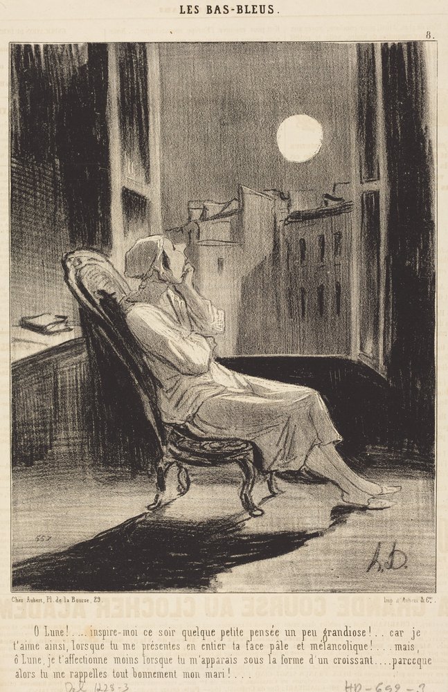 O Moon!... inspire me this evening with some little thought... by Honoré Daumier