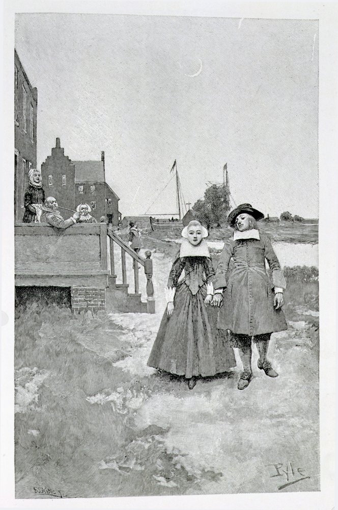 Along the Canal in Old Manhattan, illustration from 