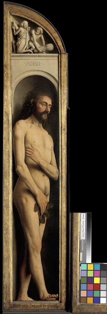 Adam (detail) by Hubert & Jan van (1390-1441) Eyck