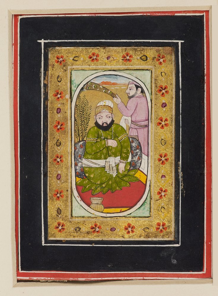 Ruler Wearing a Green Jama Attended by a Morchal Bearer, 2nd Half of ...