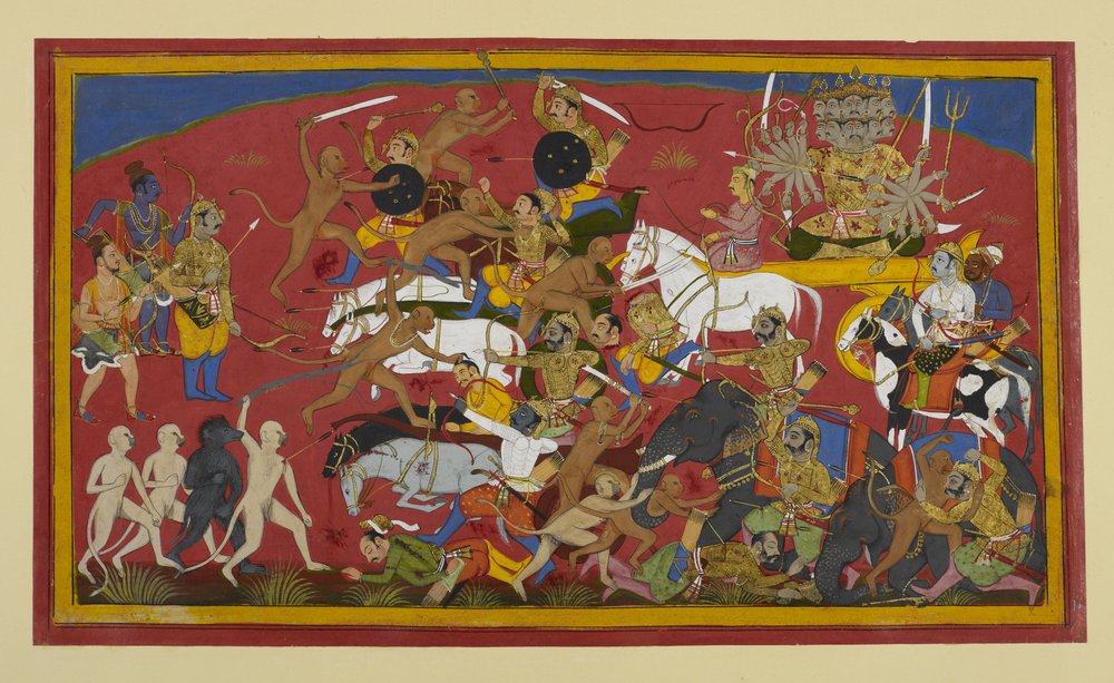 Sugriva and Angada kill demon foes in battle