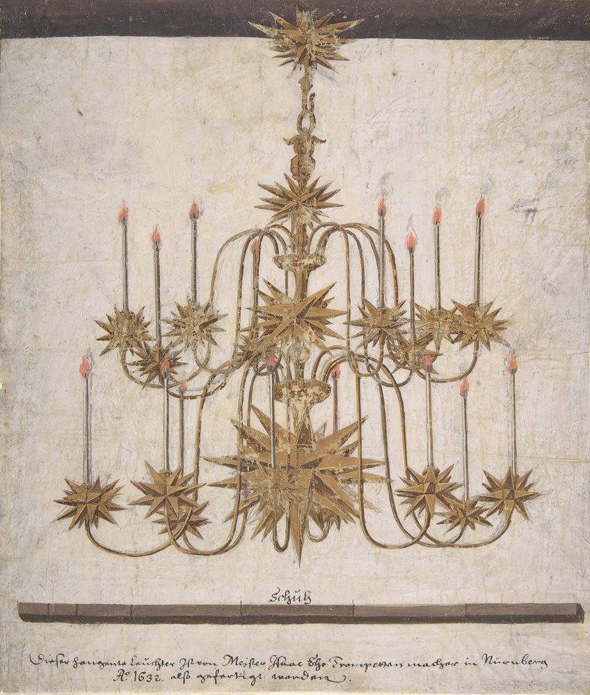Design for a Chandelier with Sixteen Candles by Isaak Ehe