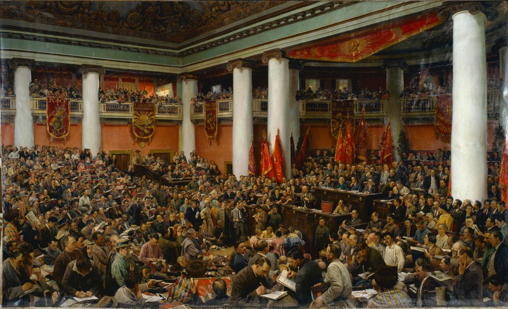 Second Congress of the Comintern (Communist International) - The festive opening of the Second Congress of the Communist International (Comintern) - Isaak Izrailevich Brodsky (1884-1939) by Isaak Israilevich Brodsky