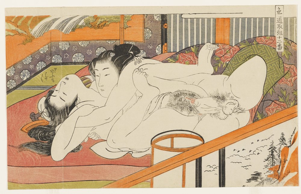 Young Lovers, No. 10 from Twelve Bouts in the Way of Love (Shikidō torikumi jūniban) by Isoda Koryusai