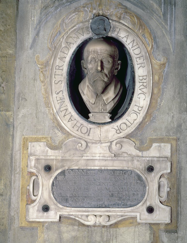Portrait bust of Joannes Stradanus, Flemish-born painter, draughtman ...