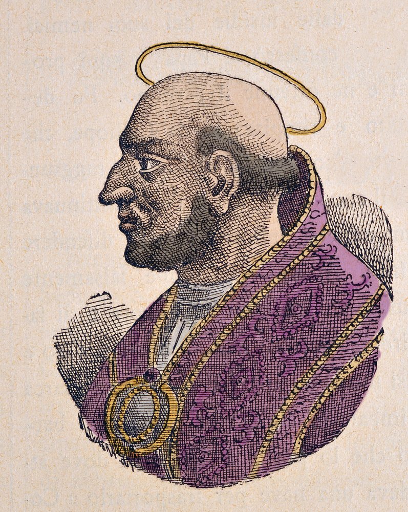 Portrait of Pope Martin I (649-655) by Italian School
