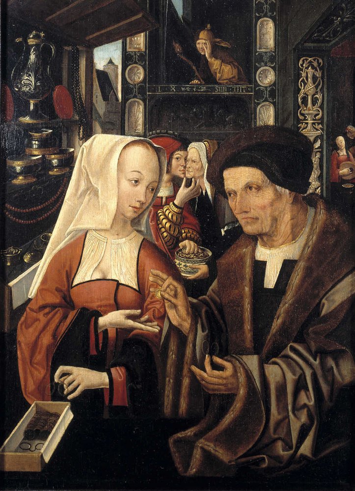 The Spectacles Seller by Jacob Cornelisz van Oostsanen
