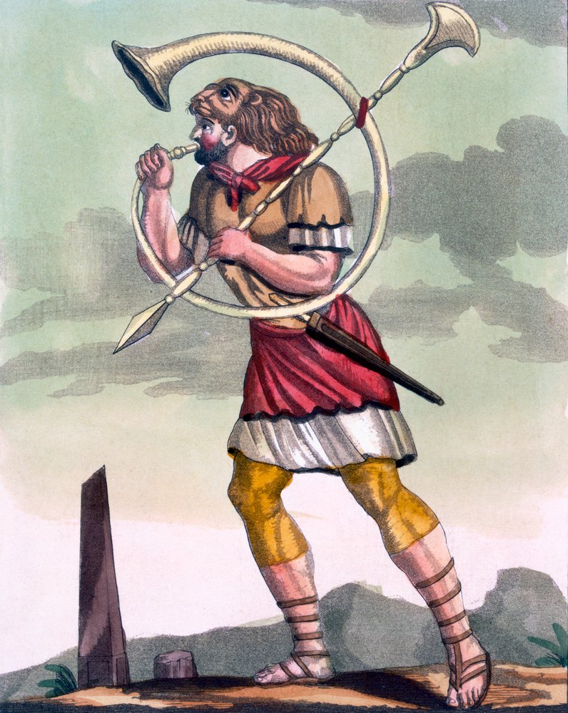 Buccinatore, military horn-blower and trumpeter, illustration from 'L ...