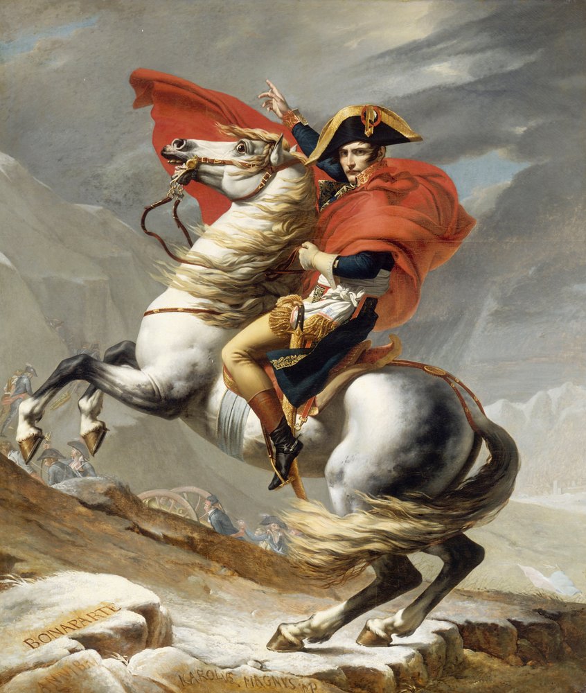 Bonaparte Crossing the Great St Bernard, 20 May 1800 by Jacques Louis David