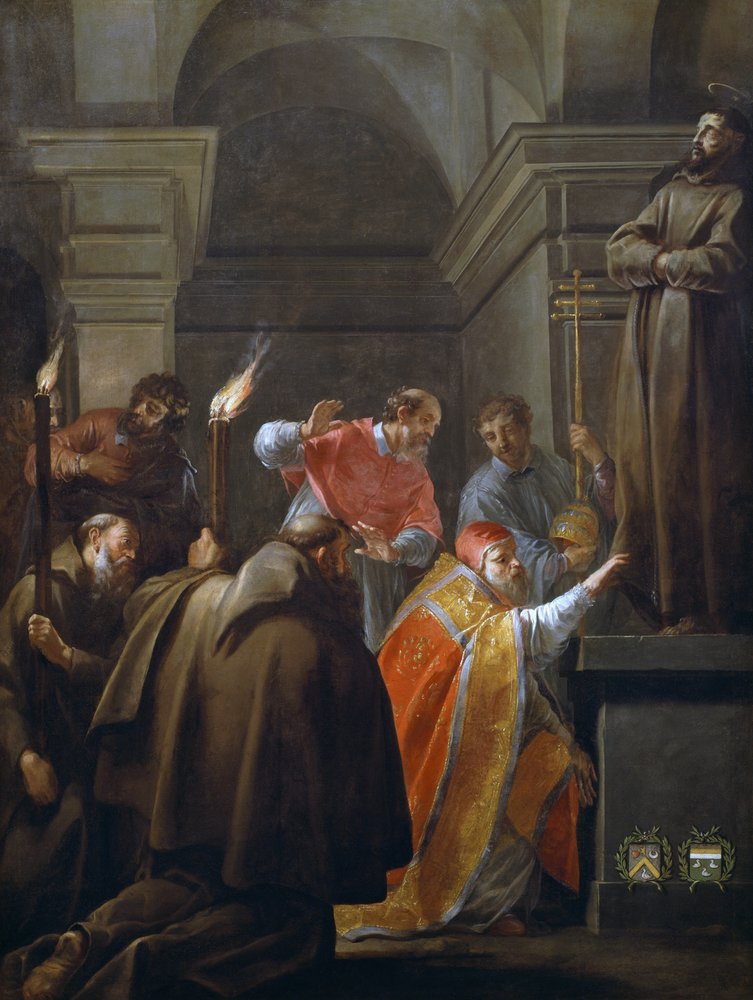 Pope Nicholas V in tomb of Saint Francis of Assisi