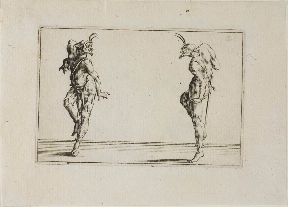 The Two Pantaloons Looking at Each Other, from The Caprices