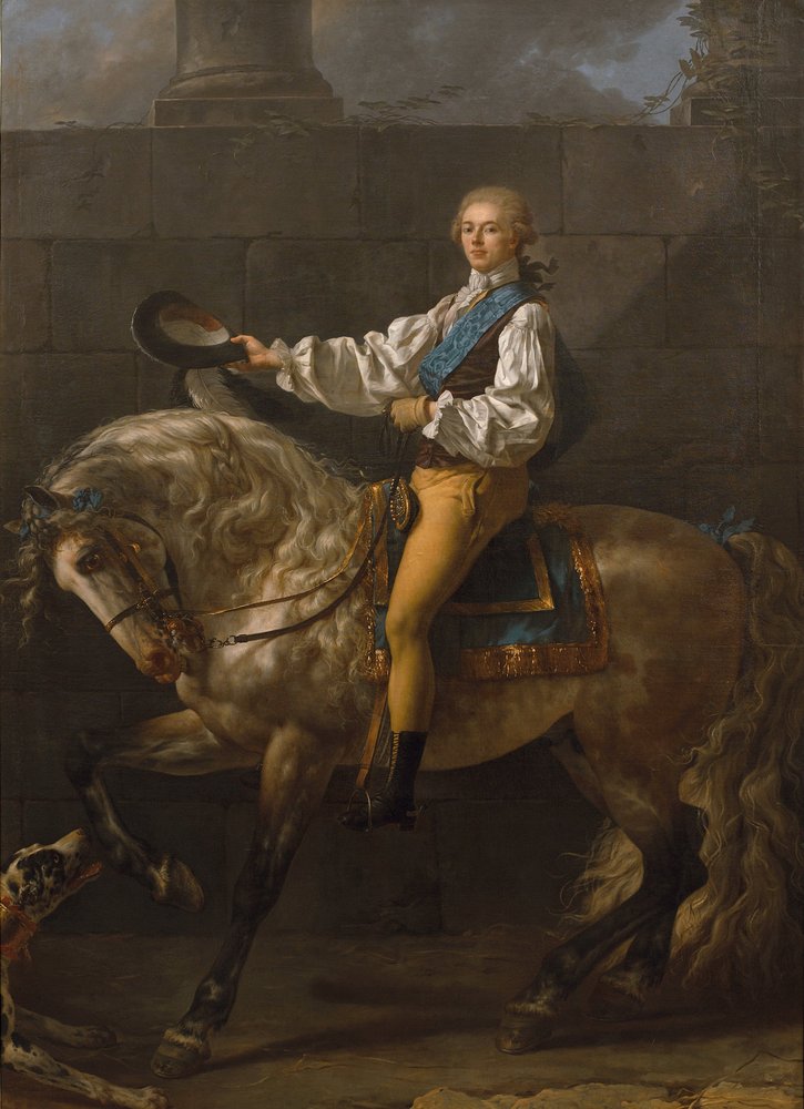 Equestrian Portrait of Stanisław Kostka Potocki by Jacques Louis David