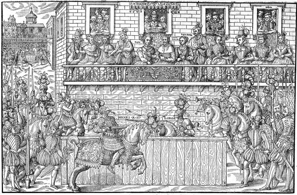 The tournament where Henri II is mortally wounded, 1559