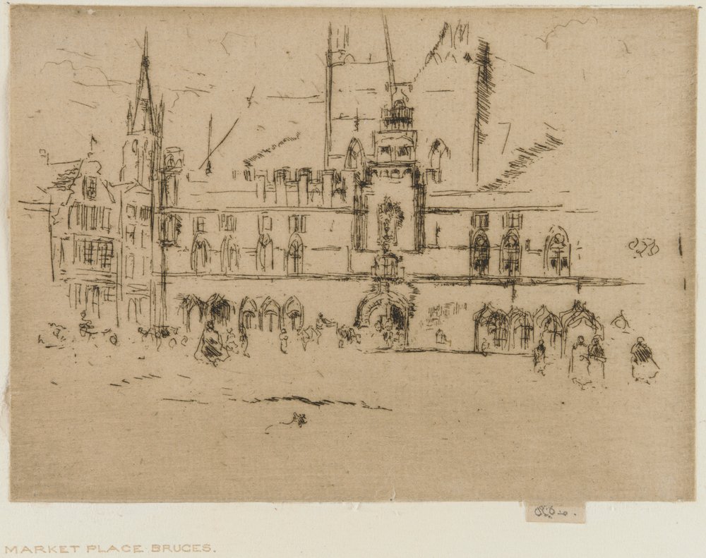 The Market, Bruges by James Abbott McNeill Whistler