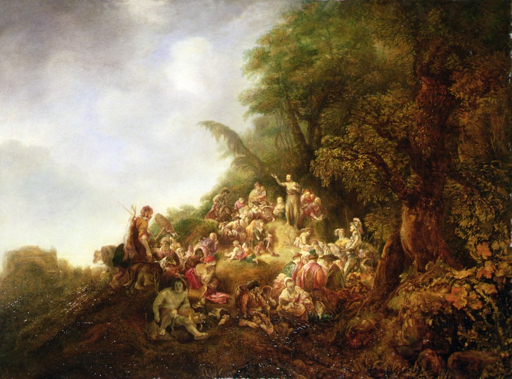 Saint John the Baptist Preaching to a Crowd by Jan or Joan van Noordt