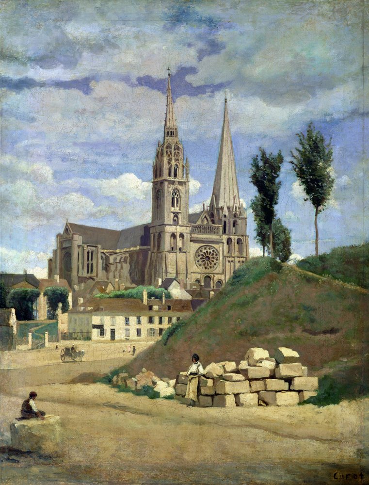 Chartres Cathedral, 1830 by Jean-Baptiste-Camille Corot