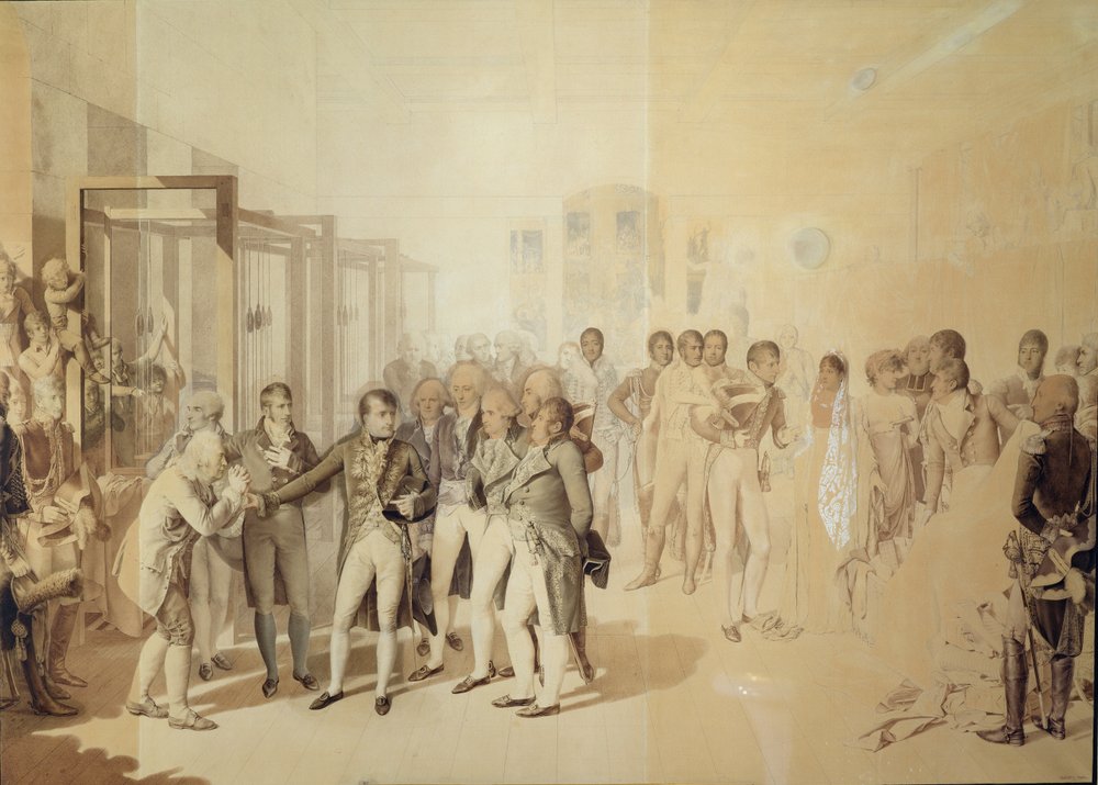 Napoleon I (1769-1821) Visiting the Sevene Brothers' Factory in Rouen ...