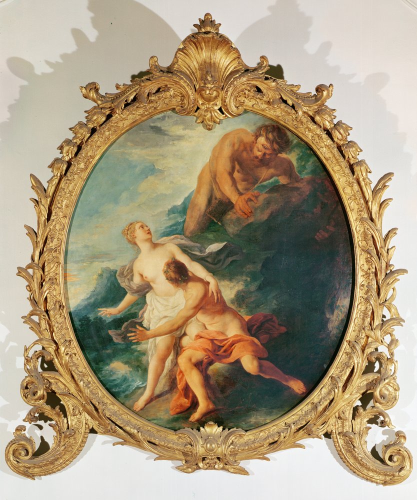 Polyphemus Surprising Acis and Galatea by Throwing a Rock at Them
