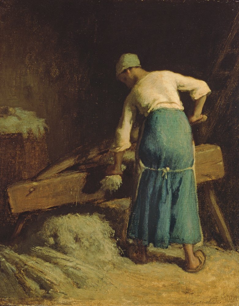 Breaking Flax by Jean-Francois Millet