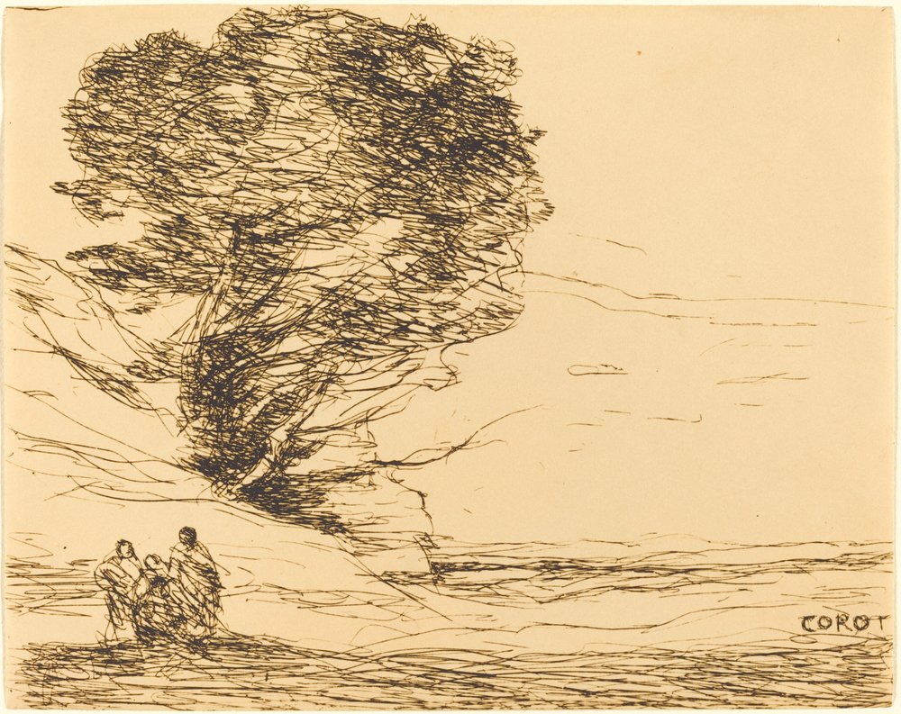 Souvenir of Antibes by Jean-Baptiste-Camille Corot