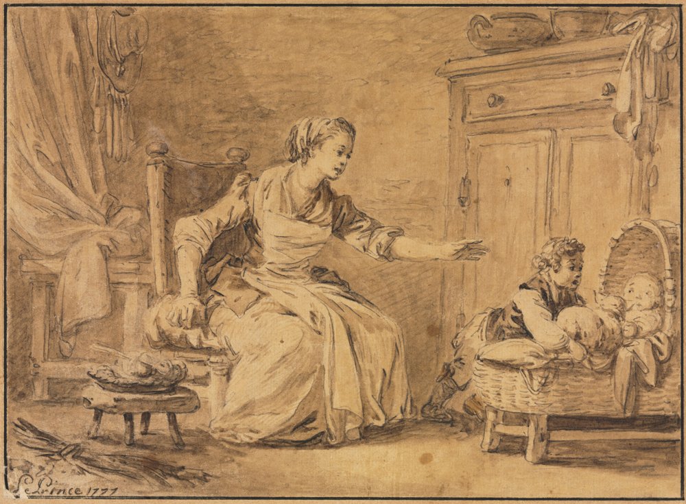 Maternal Solicitude by Jean-Baptiste Le Prince