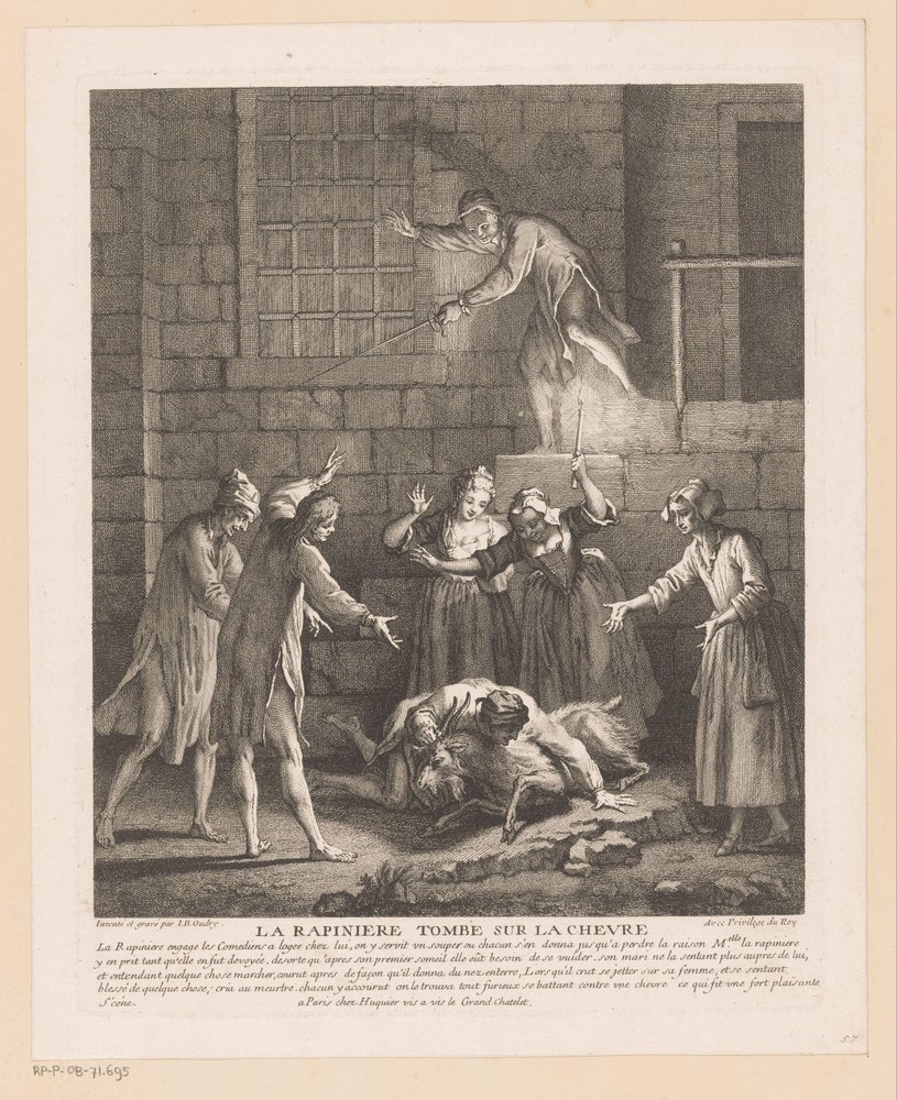 Man Falls on Top of a Goat by Jean-Baptiste Oudry