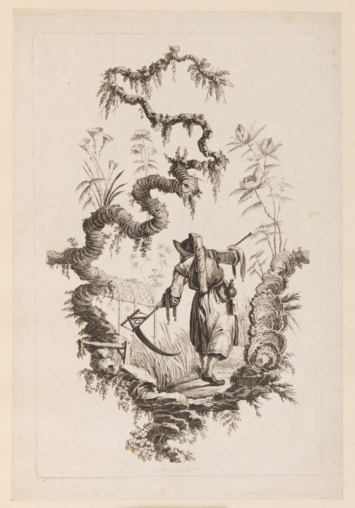 Figure with Scythe Under Bough by Jean Baptiste Pillement