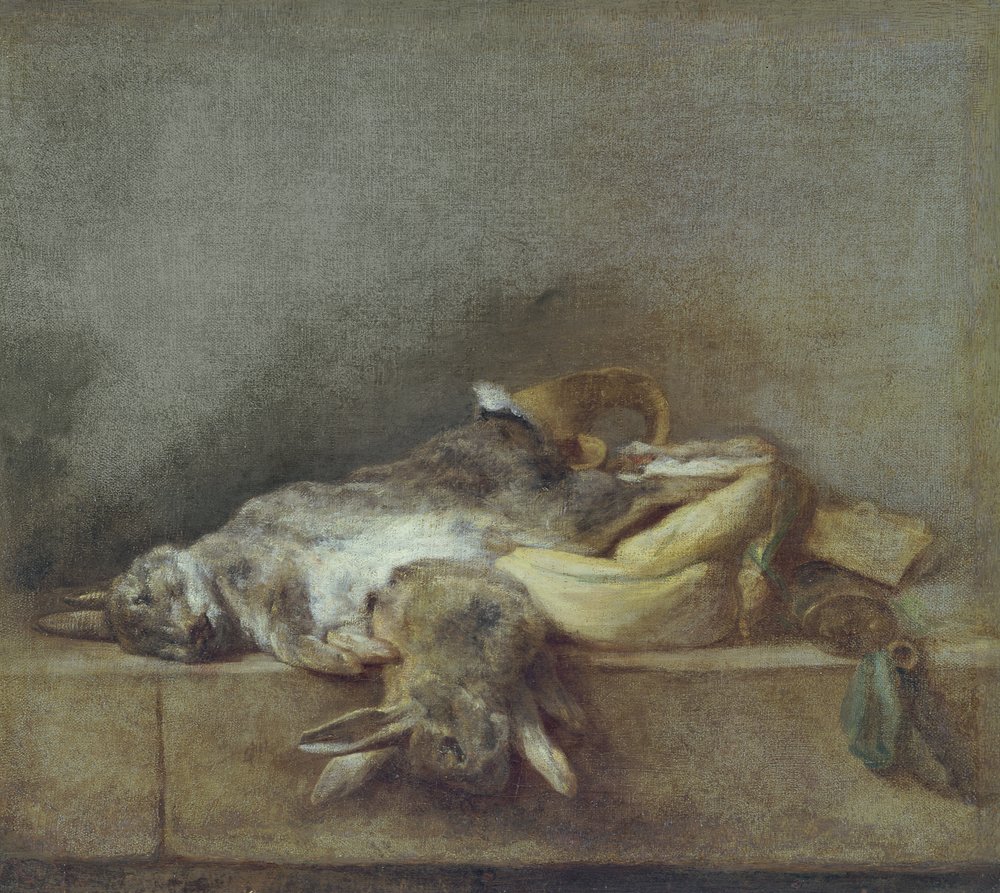 Still Life with Rabbits, a Gamebag and a Powder Horn