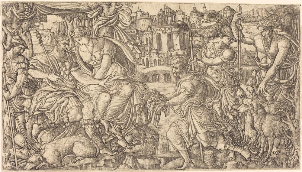 A King and Diana Receiving Huntsmen by Jean Duvet