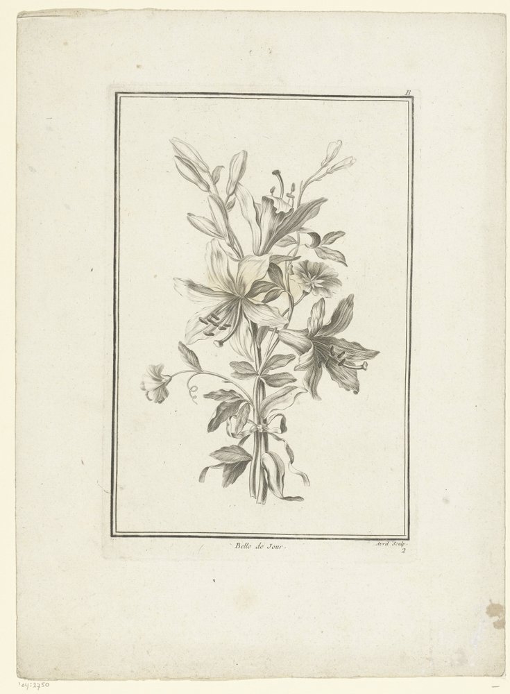 Bouquet with Lily (Belle de Jour) (IIe Cahier de Bouquets) by Jean Jacques Avril (I)