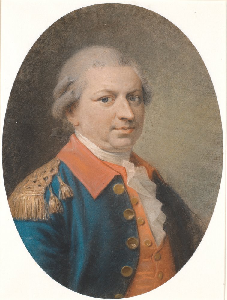Portrait of Factory Master and Commander Captain Henrik Gerner. Oval, Three-Quarter Profile to the Right by Jens Juel