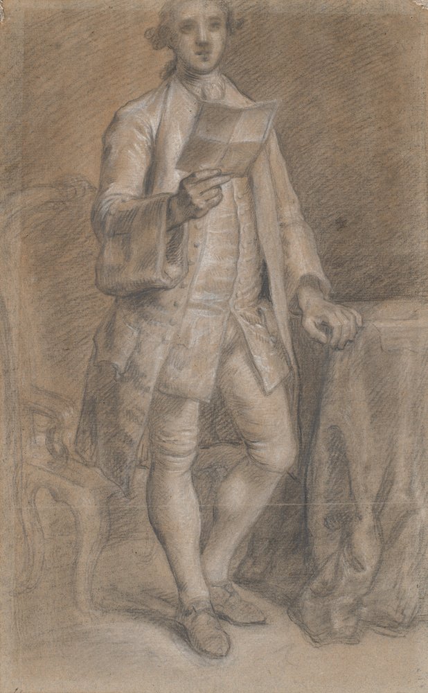 Study for a Portrait of a Standing Man with a Paper in Hand by Jens Juel