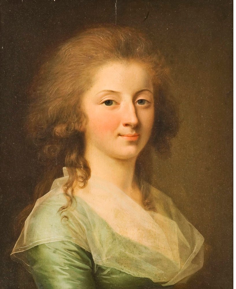 Portrait of a Young Lady Wearing a Green Dress