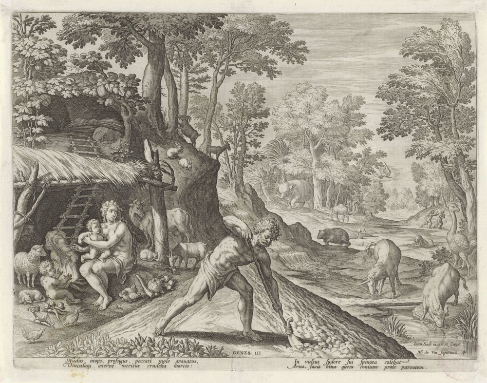 Adam and Eve Working Outside the Earthly Paradise (History of the ...